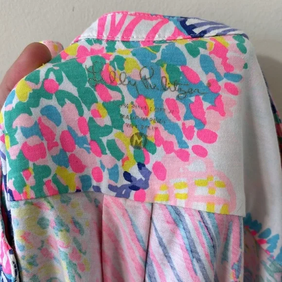 Lilly Pulitzer Ali Dress Roar of the Seas 3/4 Sleeve Casual Dress Size Medium - Picture 9 of 9